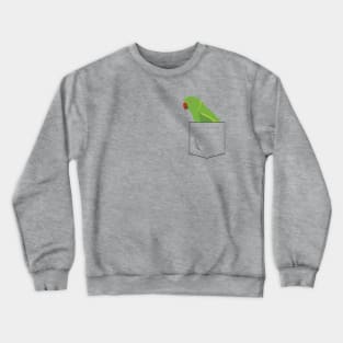 Indian Ringneck Parakeet Parrot Female Front Pocket Crewneck Sweatshirt